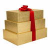 3 Nested Gold Gift Box Set