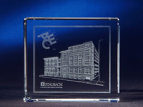 Thin Cut Rectangle Crystal Award